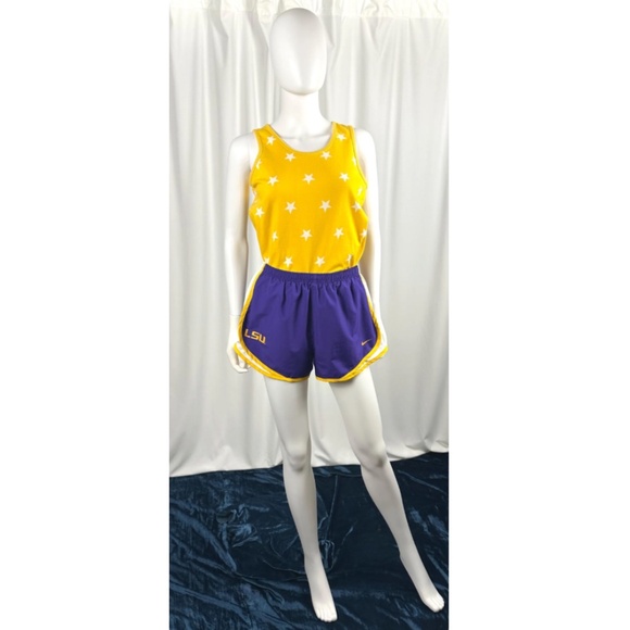 Vintage 2000’s ‘Nike Dri-Fit’ LSU Tigers Basketball Shorts • Yellow + Purple S/M - Picture 4 of 10